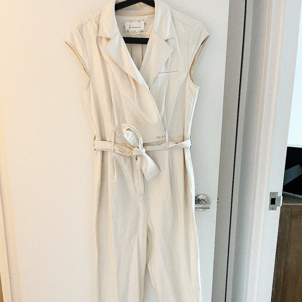Anthropologie Khaki Jumpsuit